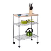 Honey-Can-Do-CRT-04346-Rolling-Utility-Cart-with-Wooden-Top-Chrome-Finish-0-0