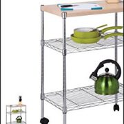 Honey-Can-Do-CRT-04346-Rolling-Utility-Cart-with-Wooden-Top-Chrome-Finish-0-1