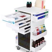 TrippNT-51007SMOKE-PolyethyleneABS-Locking-Core-DX-Multi-Tasking-Medical-Cart-with-Smoke-PETG-Sliding-Door-23-Width-x-35-Height-x-19-Depth-White-0-0